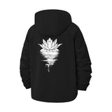 Lotus Reflection Unisex Full-Zip Printed Waterproof Hooded Windbreaker