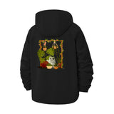 Cat and Houseplants Unisex Full-Zip Printed Waterproof Hooded Windbreaker