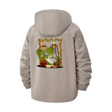 Cat and Houseplants Unisex Full-Zip Printed Waterproof Hooded Windbreaker