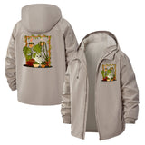 Cat and Houseplants Unisex Full-Zip Printed Waterproof Hooded Windbreaker