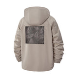 Botanical Fern Print Unisex Full-Zip Printed Waterproof Hooded Windbreaker