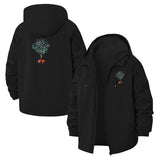 Fox and Tree Art Unisex Full-Zip Printed Waterproof Hooded Windbreaker