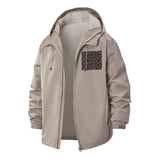 Bird Illustration Unisex Full-Zip Printed Waterproof Hooded Windbreaker