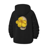 Floral Skull Unisex Full-Zip Printed Waterproof Hooded Windbreaker