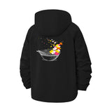 Floral Ramen Bowl Unisex Full-Zip Printed Waterproof Hooded Windbreaker