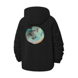 Abstract Earth Art Unisex Full-Zip Printed Waterproof Hooded Windbreaker