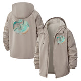 Abstract Earth Art Unisex Full-Zip Printed Waterproof Hooded Windbreaker