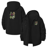 Botanical Leaves Unisex Full-Zip Printed Waterproof Hooded Windbreaker