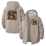 Mushroom Forest Unisex Full-Zip Printed Waterproof Hooded Windbreaker