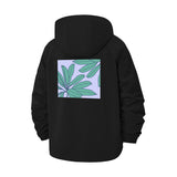 Botanical Leaf Unisex Full-Zip Printed Waterproof Hooded Windbreaker