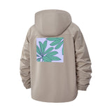 Botanical Leaf Unisex Full-Zip Printed Waterproof Hooded Windbreaker