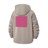 Minimal Geometric Patch Unisex Full-Zip Printed Waterproof Hooded Windbreaker