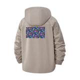 Abstract Geometric Unisex Full-Zip Printed Waterproof Hooded Windbreaker