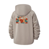 Abstract Floral Unisex Full-Zip Printed Waterproof Hooded Windbreaker