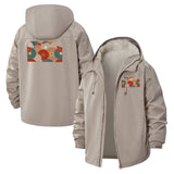 Abstract Floral Unisex Full-Zip Printed Waterproof Hooded Windbreaker