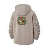 Hedgehog Floral Unisex Full-Zip Printed Waterproof Hooded Windbreaker