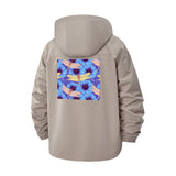 Dragonfly and Flower Unisex Full-Zip Printed Waterproof Hooded Windbreaker