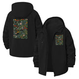 Whimsical Botanical Unisex Full-Zip Printed Waterproof Hooded Windbreaker