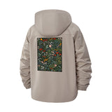 Whimsical Botanical Unisex Full-Zip Printed Waterproof Hooded Windbreaker