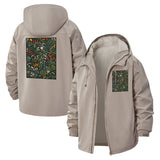 Whimsical Botanical Unisex Full-Zip Printed Waterproof Hooded Windbreaker
