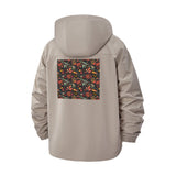 Vibrant Botanical Pattern Unisex Full-Zip Printed Waterproof Hooded Windbreaker