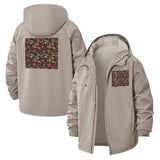 Vibrant Botanical Pattern Unisex Full-Zip Printed Waterproof Hooded Windbreaker
