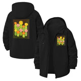 Cactus Florals Unisex Full-Zip Printed Waterproof Hooded Windbreaker