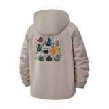 Whimsical Garden Tools Unisex Full-Zip Printed Waterproof Hooded Windbreaker