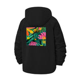Tropical Leaves Unisex Full-Zip Printed Waterproof Hooded Windbreaker
