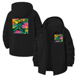 Tropical Leaves Unisex Full-Zip Printed Waterproof Hooded Windbreaker