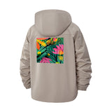 Tropical Leaves Unisex Full-Zip Printed Waterproof Hooded Windbreaker
