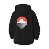 Lotus Blossom Unisex Full-Zip Printed Waterproof Hooded Windbreaker