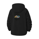 Fireworks Celebration Unisex Full-Zip Printed Waterproof Hooded Windbreaker
