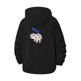 Decorative Cat Motif Unisex Full-Zip Printed Waterproof Hooded Windbreaker