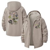 Botanical Kitchen Unisex Full-Zip Printed Waterproof Hooded Windbreaker