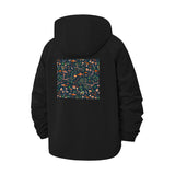 Abstract Nature Motif Unisex Full-Zip Printed Waterproof Hooded Windbreaker