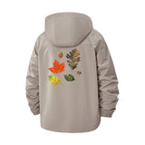 Autumn Leaves Unisex Full-Zip Printed Waterproof Hooded Windbreaker