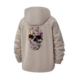 Floral Skull Unisex Full-Zip Printed Waterproof Hooded Windbreaker