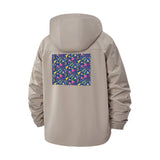 Tropical Floral Pattern Unisex Full-Zip Printed Waterproof Hooded Windbreaker