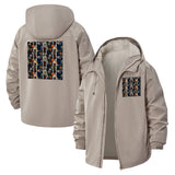 Abstract Botanical Pattern Unisex Full-Zip Printed Waterproof Hooded Windbreaker