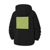 Abstract Stripe Unisex Full-Zip Printed Waterproof Hooded Windbreaker