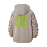 Abstract Stripe Unisex Full-Zip Printed Waterproof Hooded Windbreaker