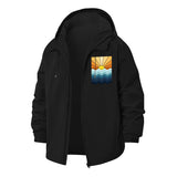 Sunset Waves Unisex Full-Zip Printed Waterproof Hooded Windbreaker
