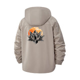 Lotus Sunrise Unisex Full-Zip Printed Waterproof Hooded Windbreaker