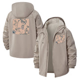 Botanical Birds Unisex Full-Zip Printed Waterproof Hooded Windbreaker