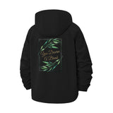 Botanical Script Unisex Full-Zip Printed Waterproof Hooded Windbreaker