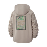 Botanical Script Unisex Full-Zip Printed Waterproof Hooded Windbreaker
