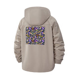 Bold Botanical Pattern Unisex Full-Zip Printed Waterproof Hooded Windbreaker