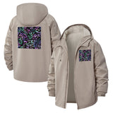 Abstract Botanical Unisex Full-Zip Printed Waterproof Hooded Windbreaker