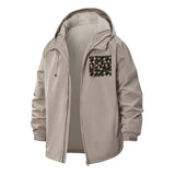 Dinosaur Fossil Pattern Unisex Full-Zip Printed Waterproof Hooded Windbreaker